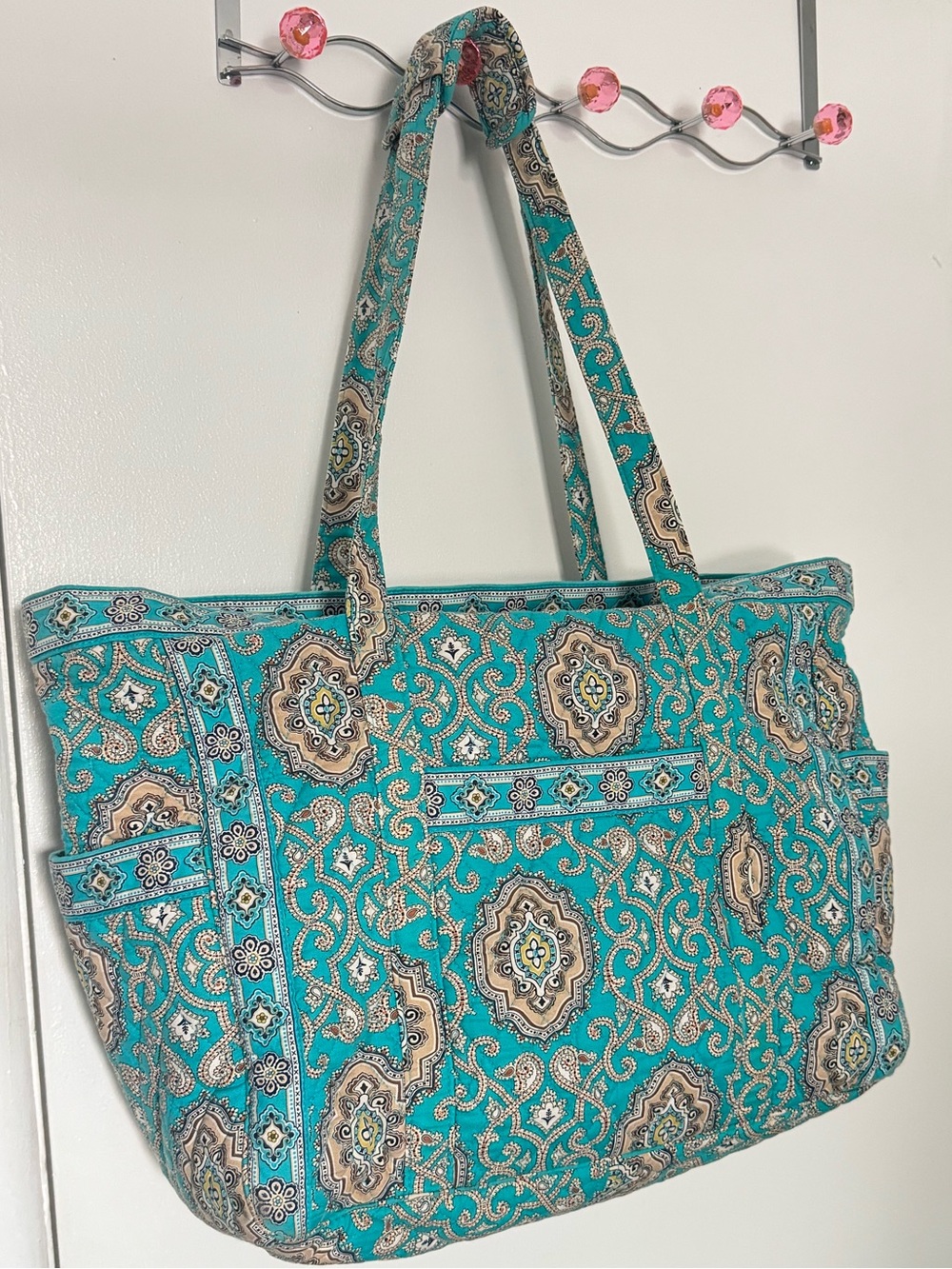 Vera Bradley Turquoise Paisley Quilted Tote